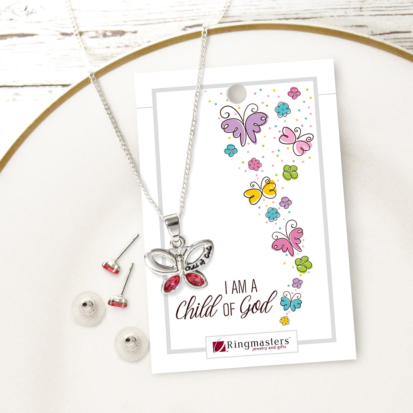 Child of God - Butterfly Necklace and Earring Set-2