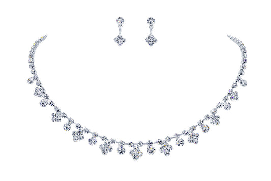 Elevate Your Style with the Sterling Silver Necklace Set - Diamond Crescendo Set