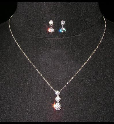 Timeless Melody Set sterling silver necklace and earrings adjustable length and size