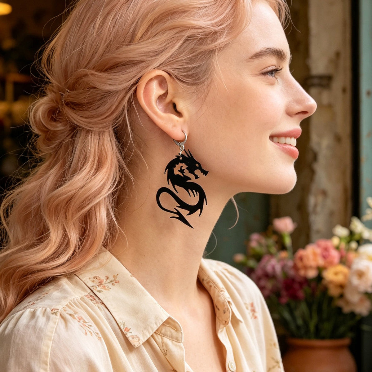 Dragon Scale Drop Earrings