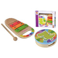 Eichhorn wooden drum and xylophone music set, 3-piece.